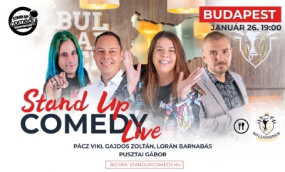 Stand up COMEDY LIVE - BUDAPEST - BullGarden - akár vacsorával | Stand Up Comedy Humortársulat