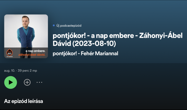 pontjókor! a nap embere Záhonyi-Ábel Dávid - RADIOCAFÉ PODCAST - SPOTIFY | Stand Up Comedy Humortársulat