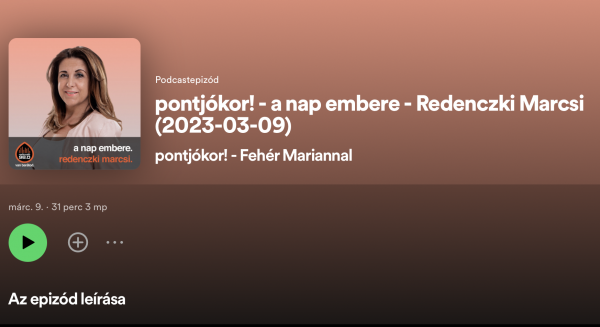 pontjókor! a nap embere Redenczki Marcsi - RADIOCAFÉ PODCAST - SPOTIFY | Stand Up Comedy Humortársulat