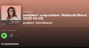 pontjókor! a nap embere Redenczki Marcsi - RADIOCAFÉ PODCAST - SPOTIFY | Stand Up Comedy Humortársulat