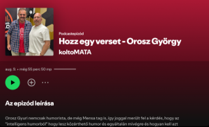 Hozz egy verset - Orosz György - koltoMATA podcast - SPOTIFY | Stand Up Comedy Humortársulat